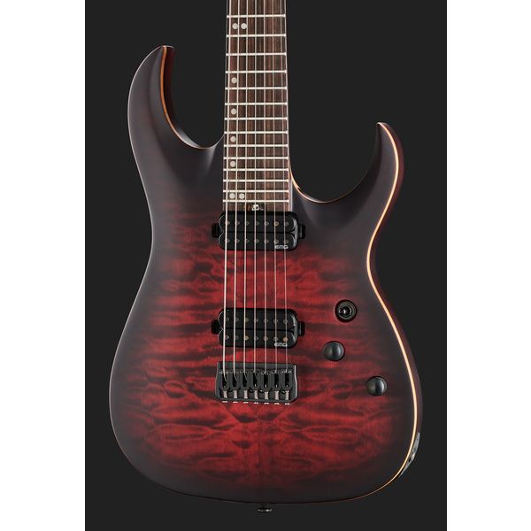 Harley Benton Amarok-7  BKRD Quilted Burst