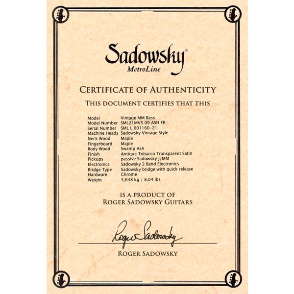 Sadowsky MetroLine 21-5 Vin MM MN ATB
